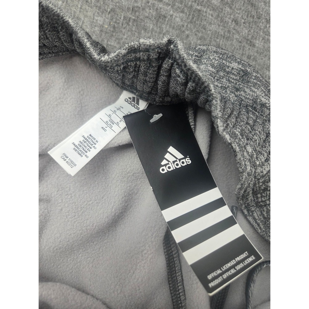 Adidas Sweatpants Men XL Gray Fleece Lined Straight Leg Zipper Pockets Lounge - Picture 3 of 8